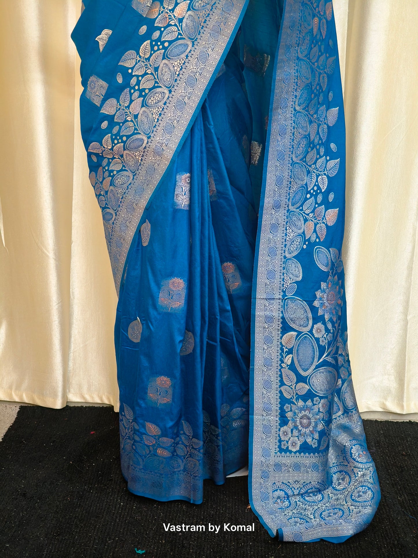 Saree - Banarasi Soft Silk Saree (Sulphate Blue)
