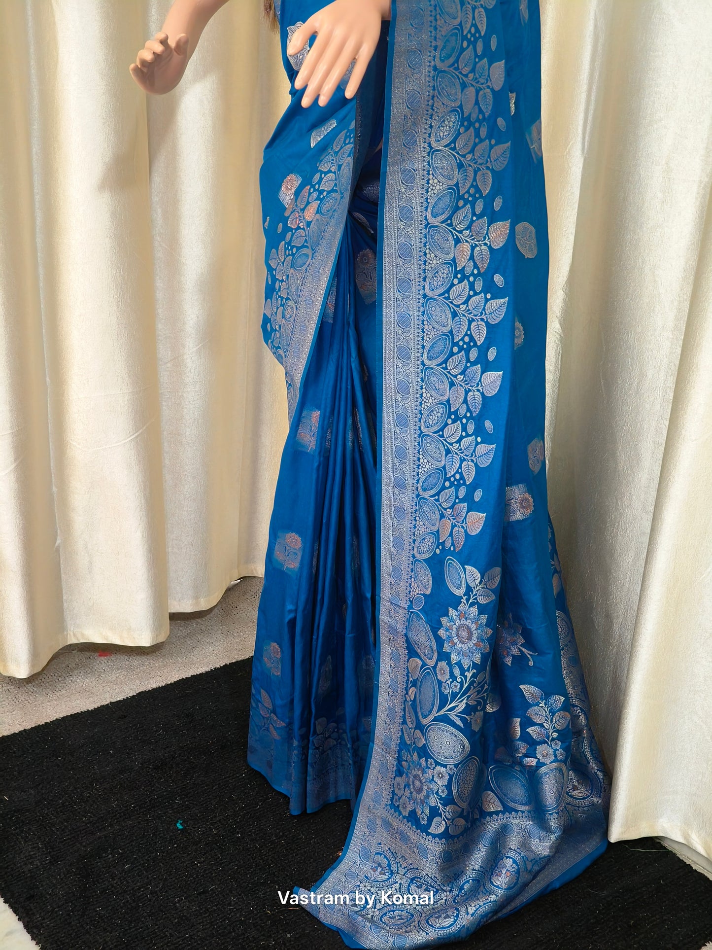 Saree - Banarasi Soft Silk Saree (Sulphate Blue)