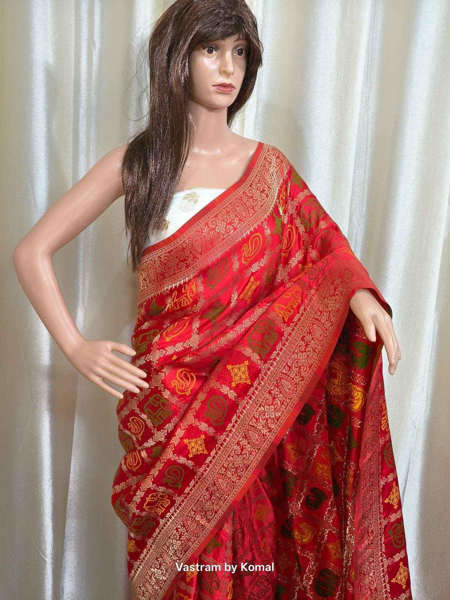 Saree - Bandhani Pattern Gazi Silk