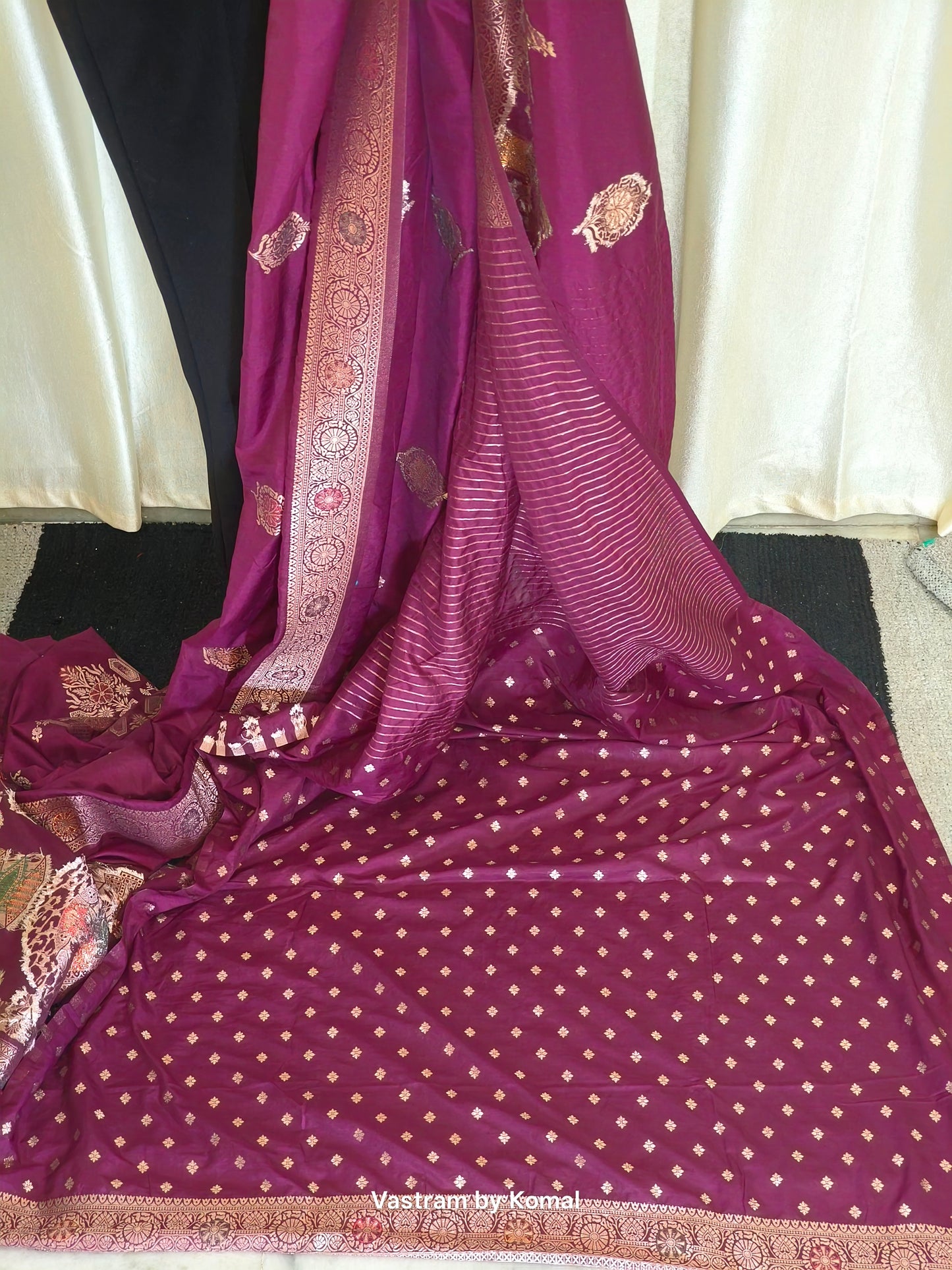 Saree - Banarasi Soft Silk (Wine)