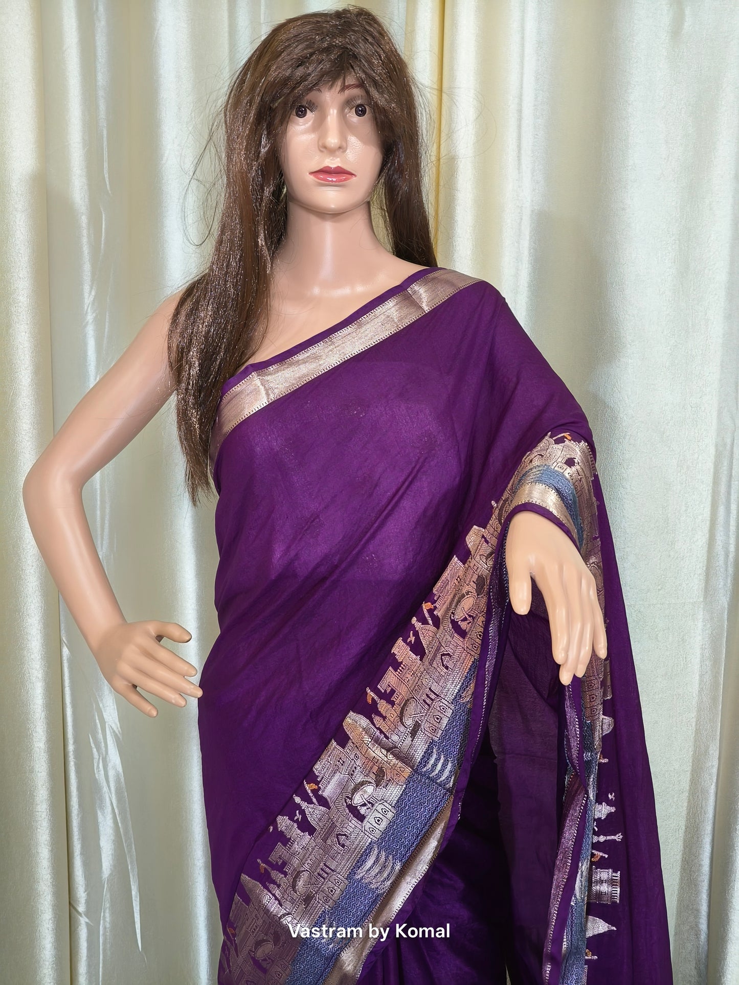 Saree - Banaras Ghat Soft Silk (Purple)