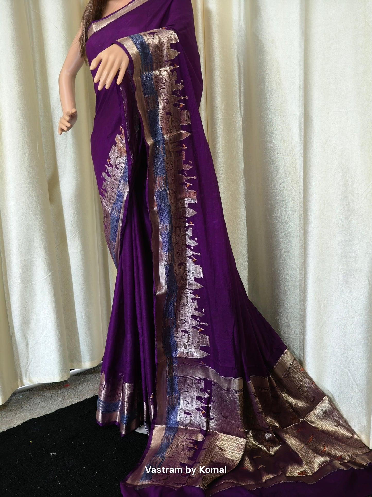 Saree - Banaras Ghat Soft Silk (Purple)