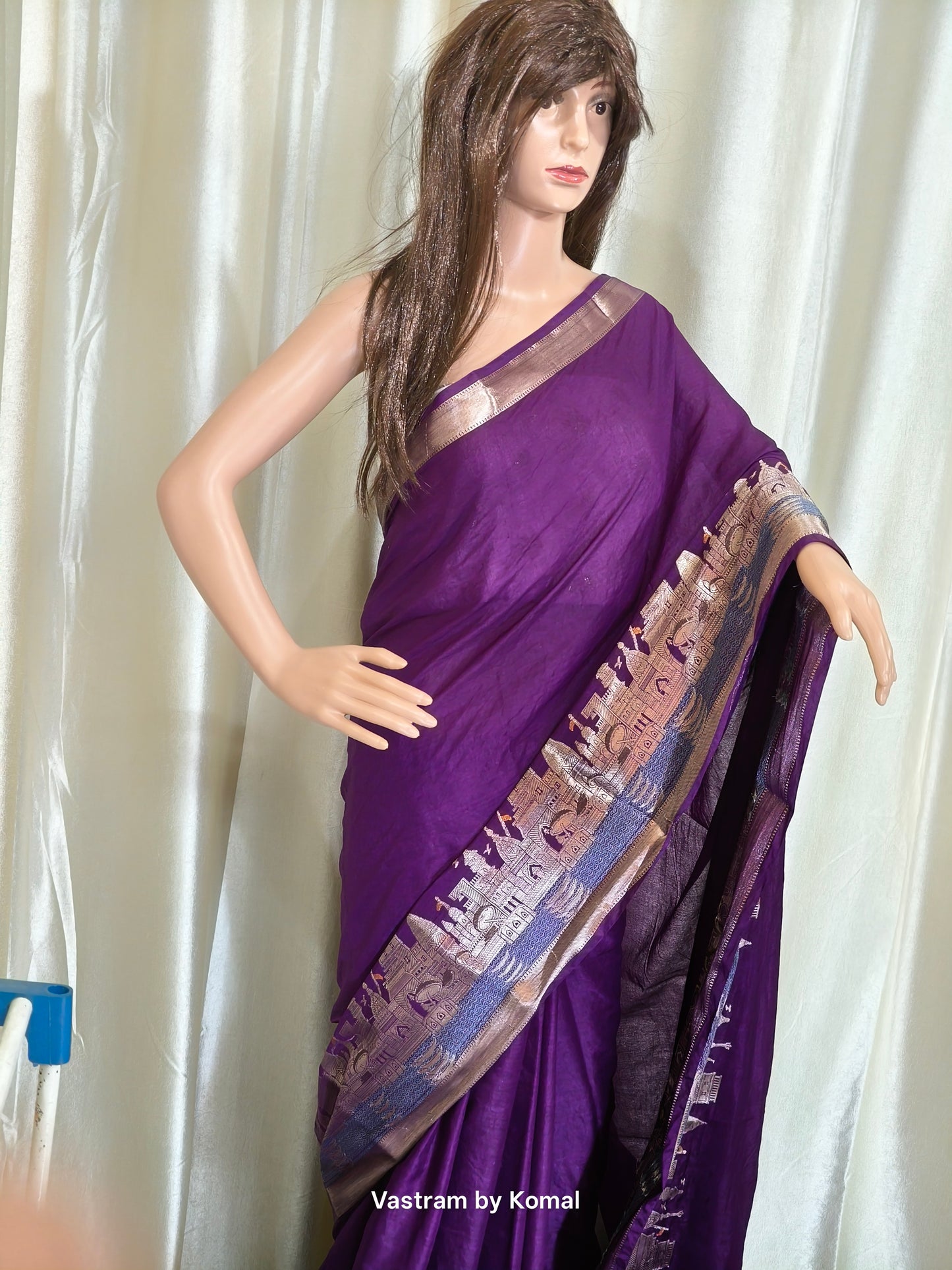 Saree - Banaras Ghat Soft Silk (Purple)