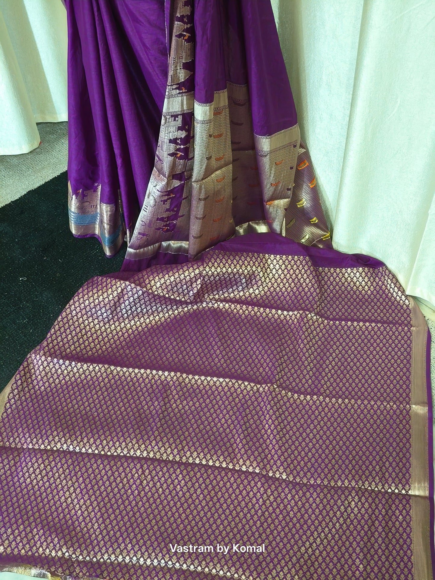 Saree - Banaras Ghat Soft Silk (Purple)