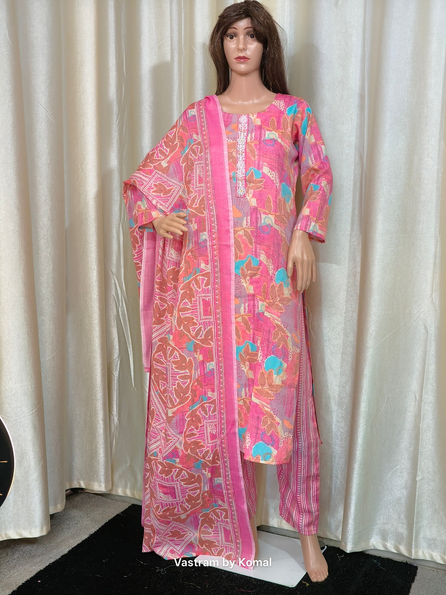 Suit Set - Rayon silk, Cut dana design