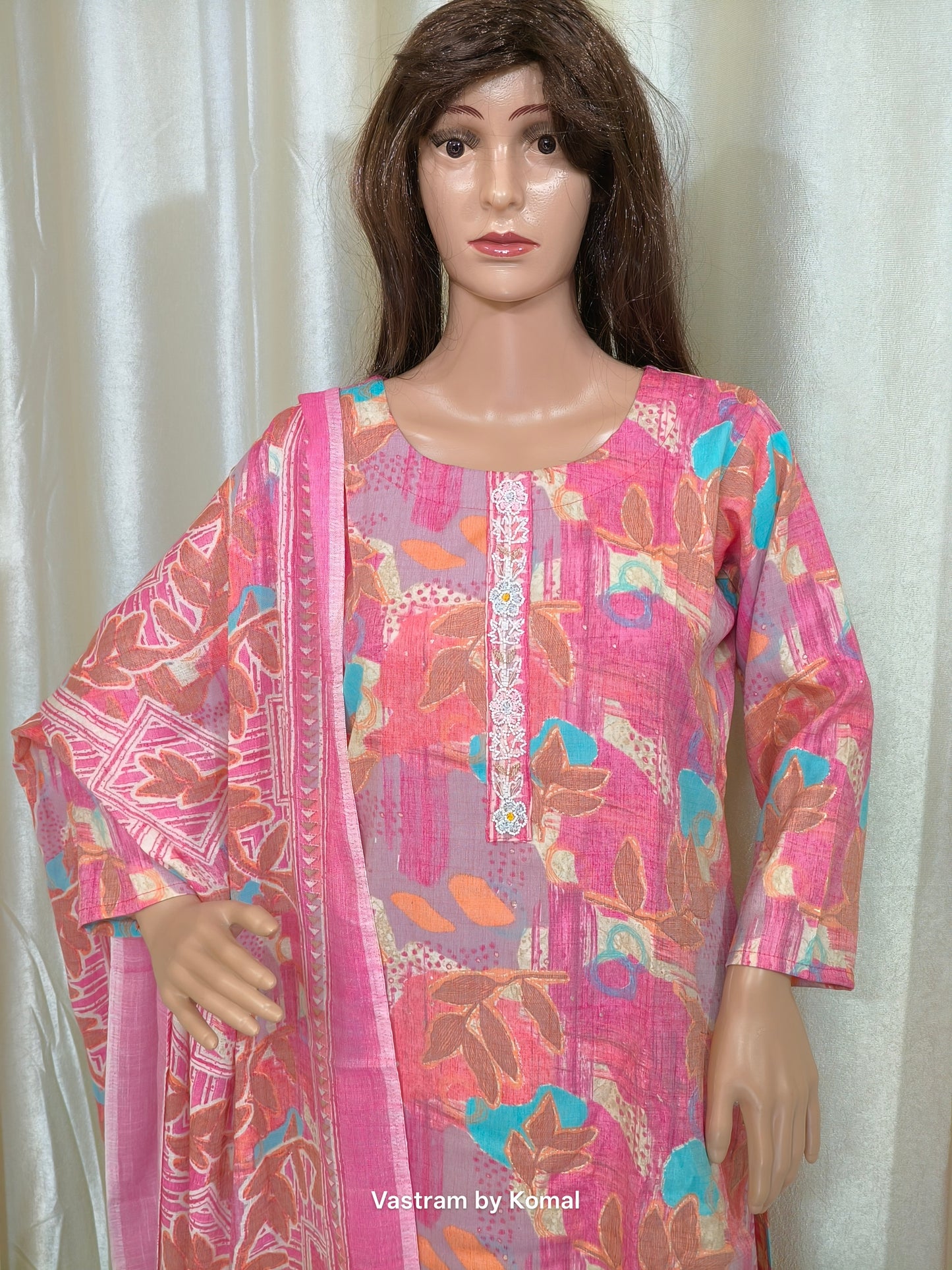 Suit Set - Rayon silk, Cut dana design