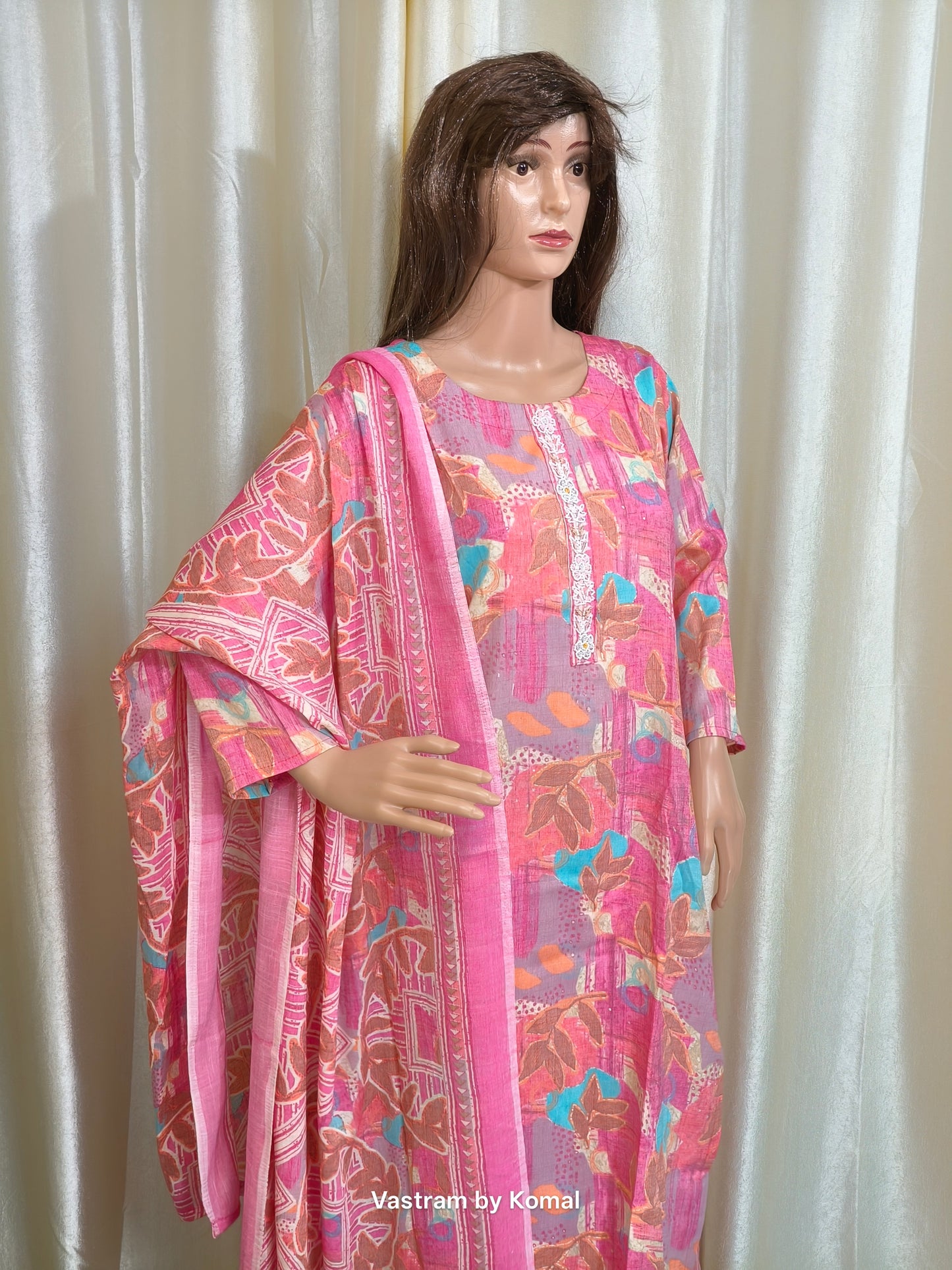 Suit Set - Rayon silk, Cut dana design