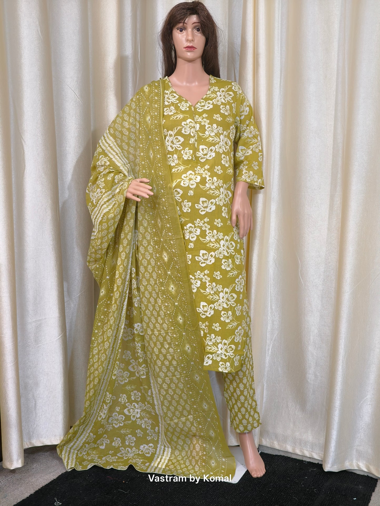 Suit Set - Cotton, Straight fit, Floral print
