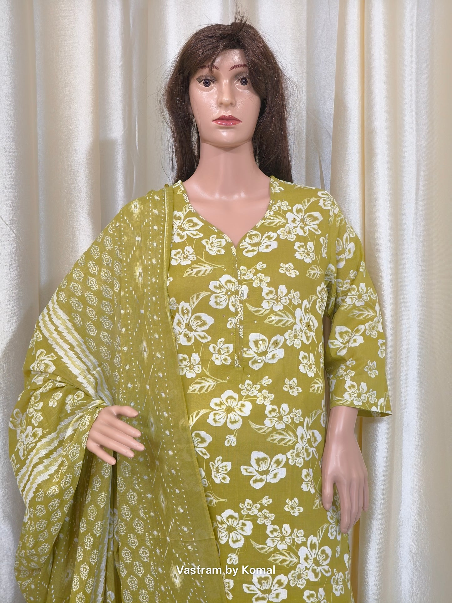 Suit Set - Cotton, Straight fit, Floral print
