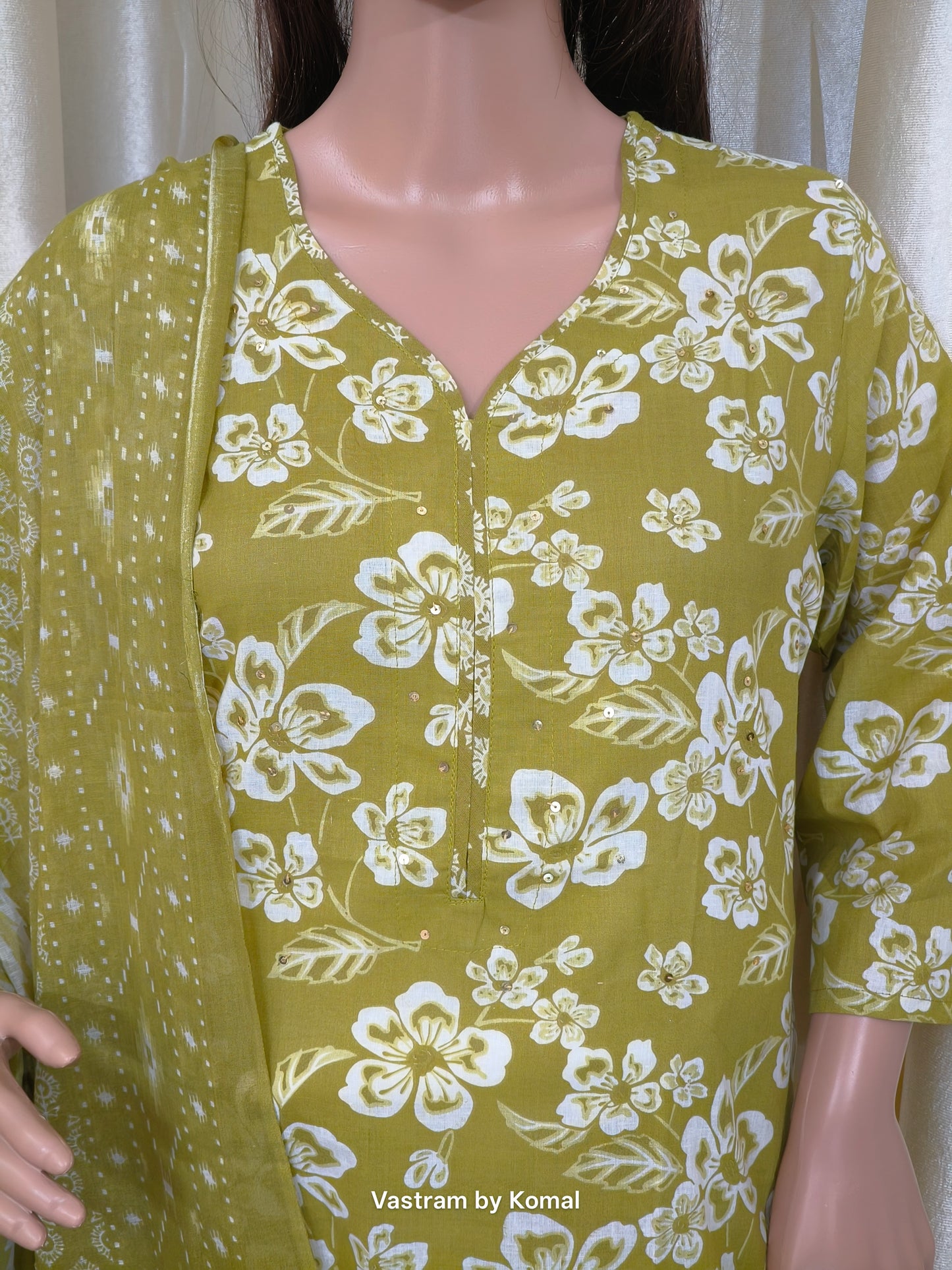 Suit Set - Cotton, Straight fit, Floral print