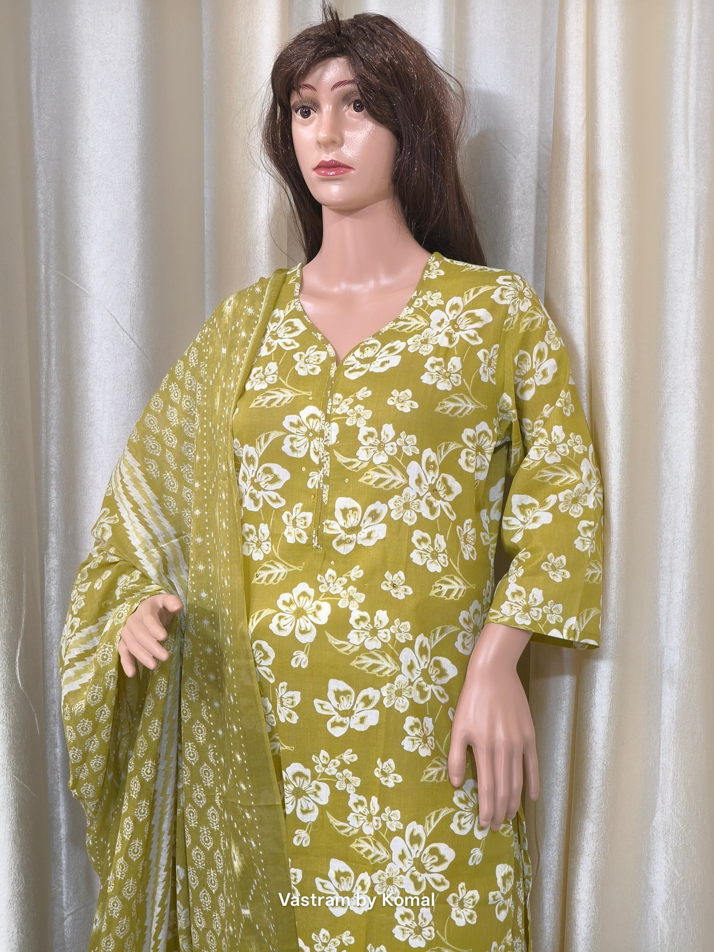 Suit Set - Cotton, Straight fit, Floral print