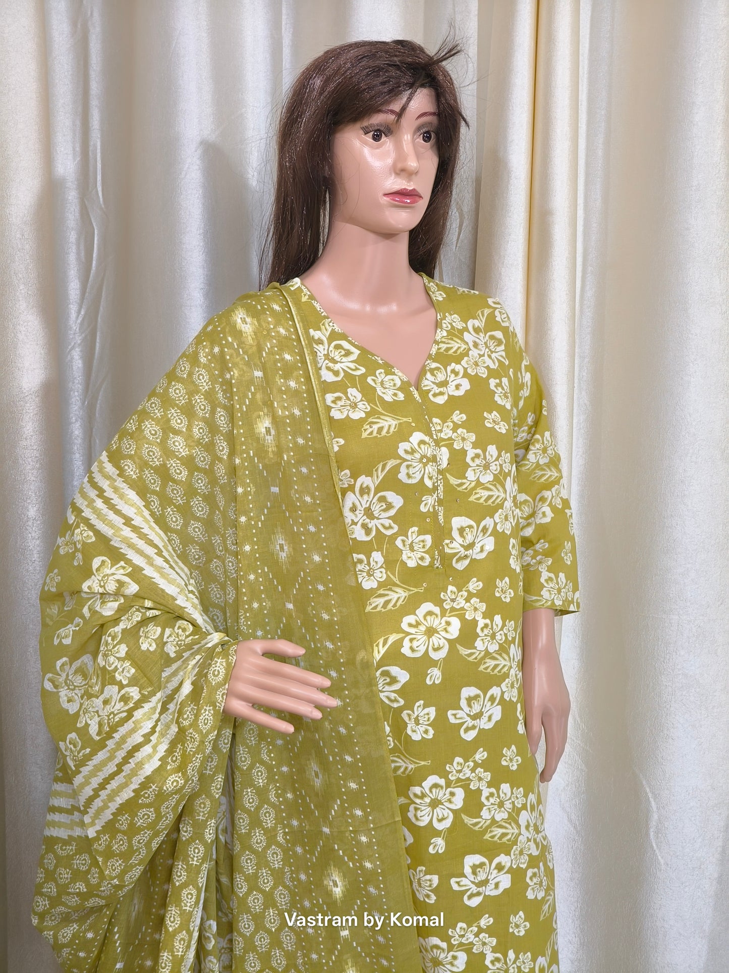 Suit Set - Cotton, Straight fit, Floral print