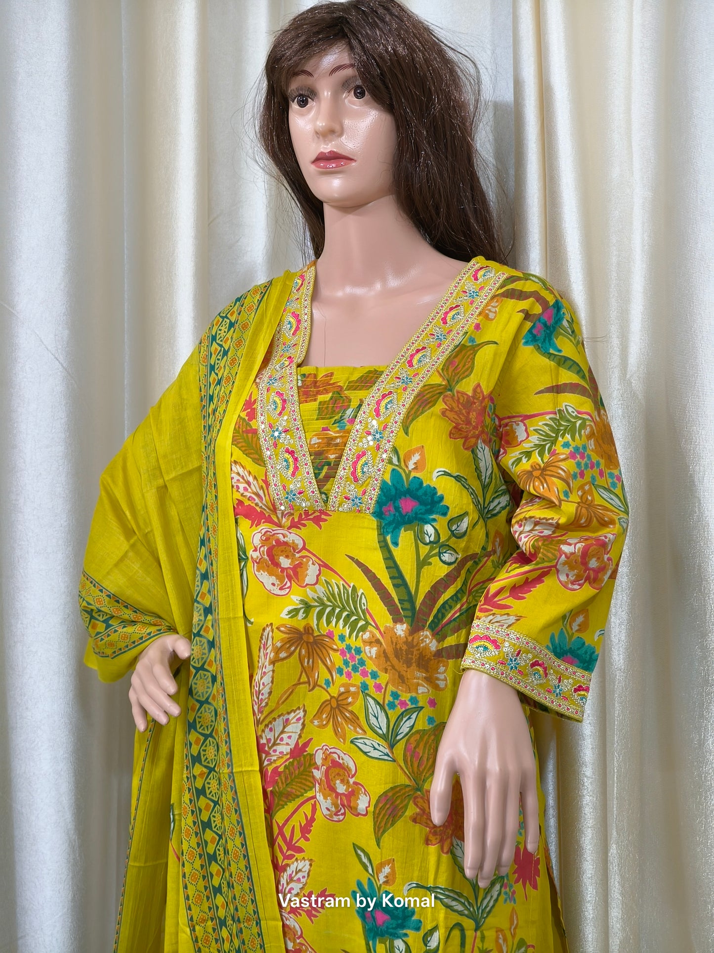 Suit Set - Cotton, straight fit, floral print