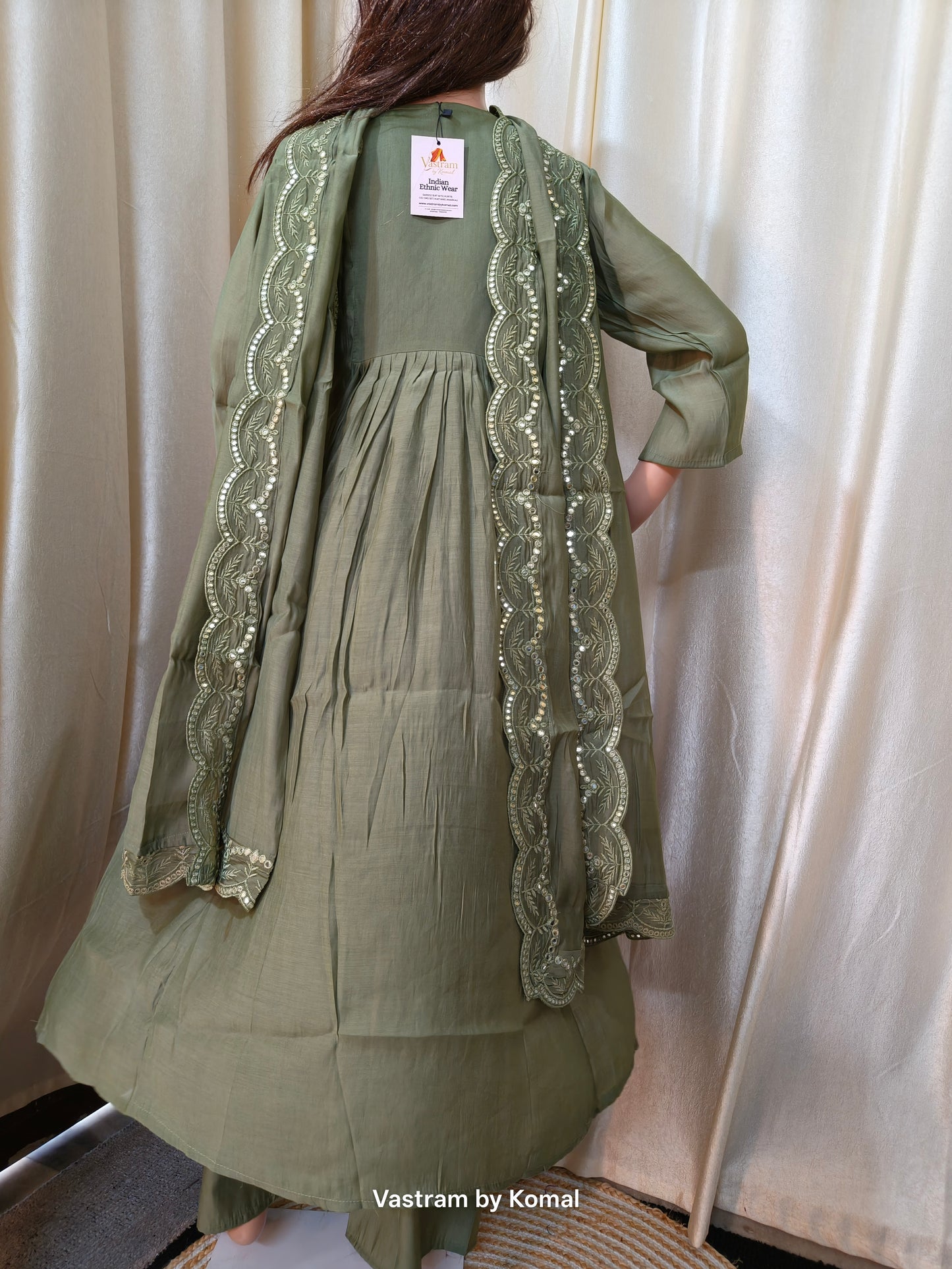 Suit Set - Mul Chanderi Real Mirror Kurta set