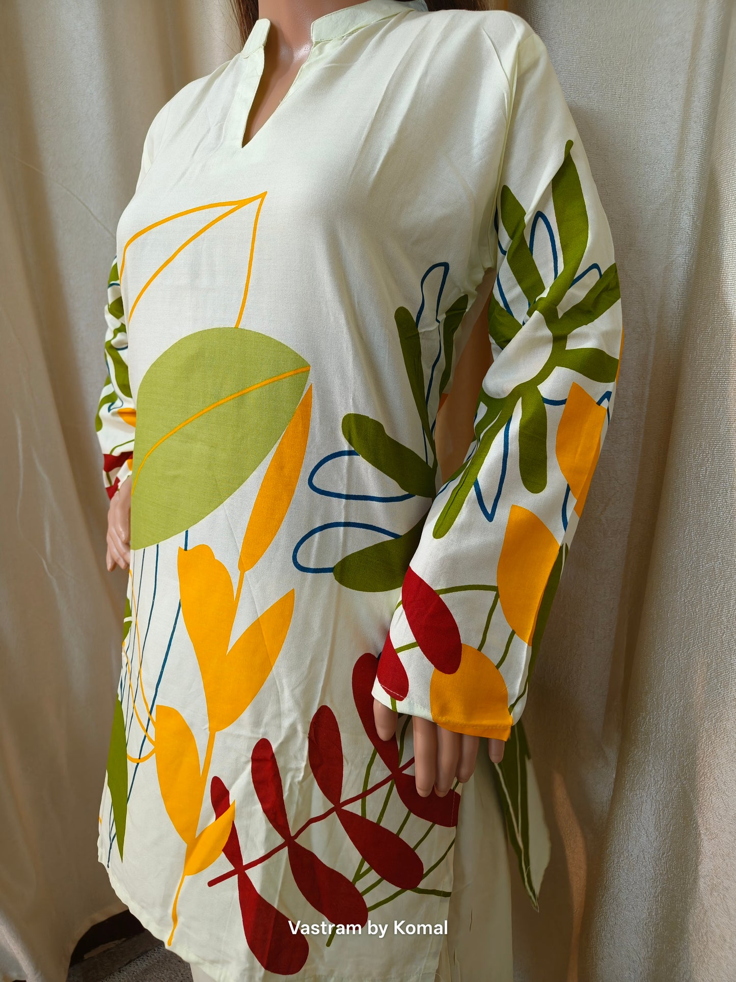 Co-Ord Set - Cotton Flex leafy print