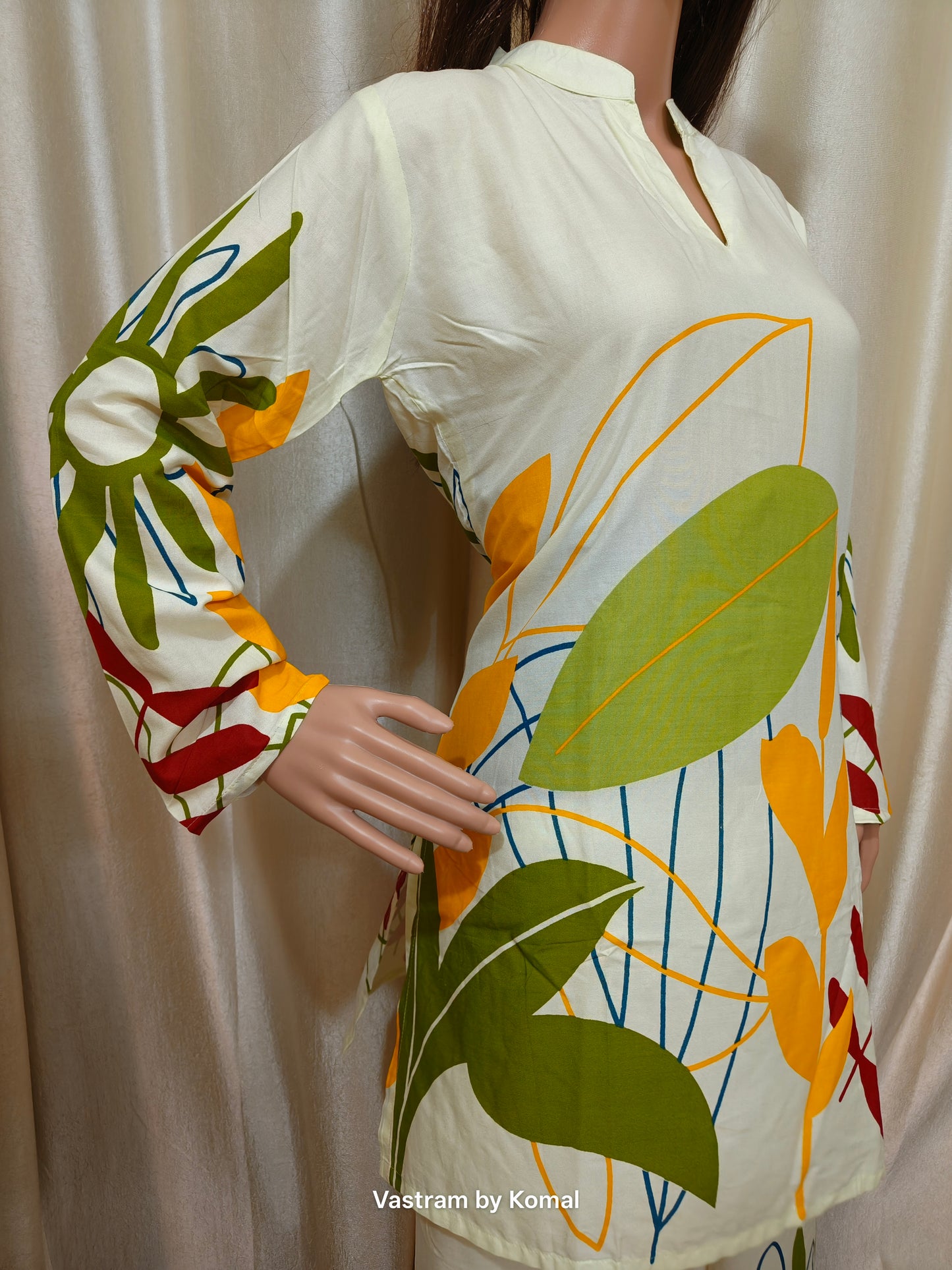Co-Ord Set - Cotton Flex leafy print