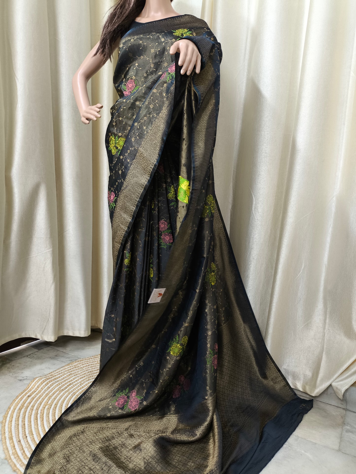 Saree - Shimmer Floral Banarasi Silk