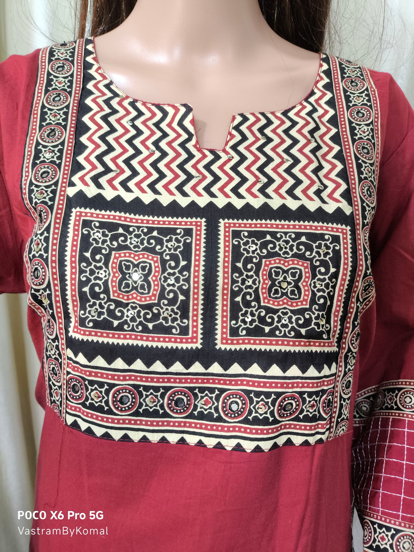 Suit Set - Ajrakh block print kurta set