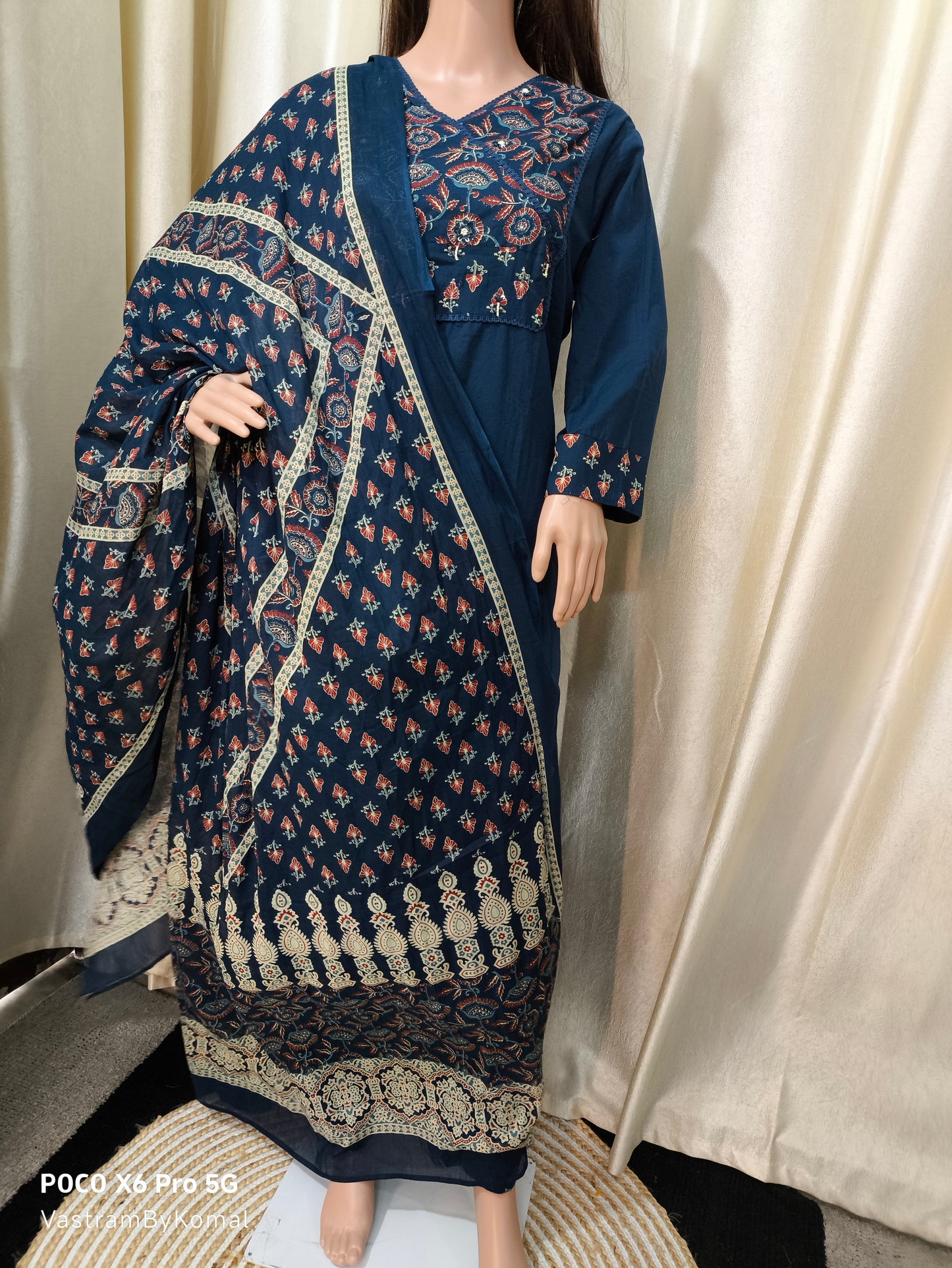 Suit Set - Phulkari Embroidery Angrakha Pattern