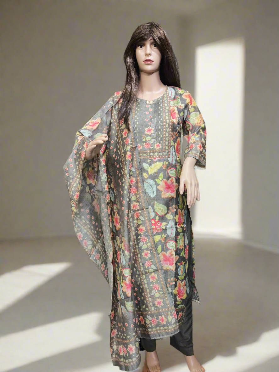 Suit Set - Viscous rayon, Digital floral print