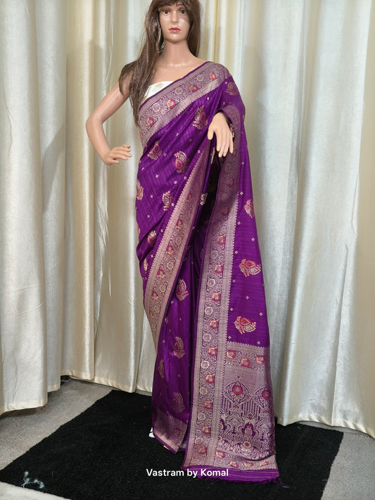 Saree - Banarasi Soft Silk (Purple)