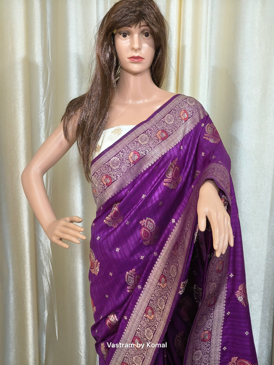 Saree - Banarasi Soft Silk (Purple)