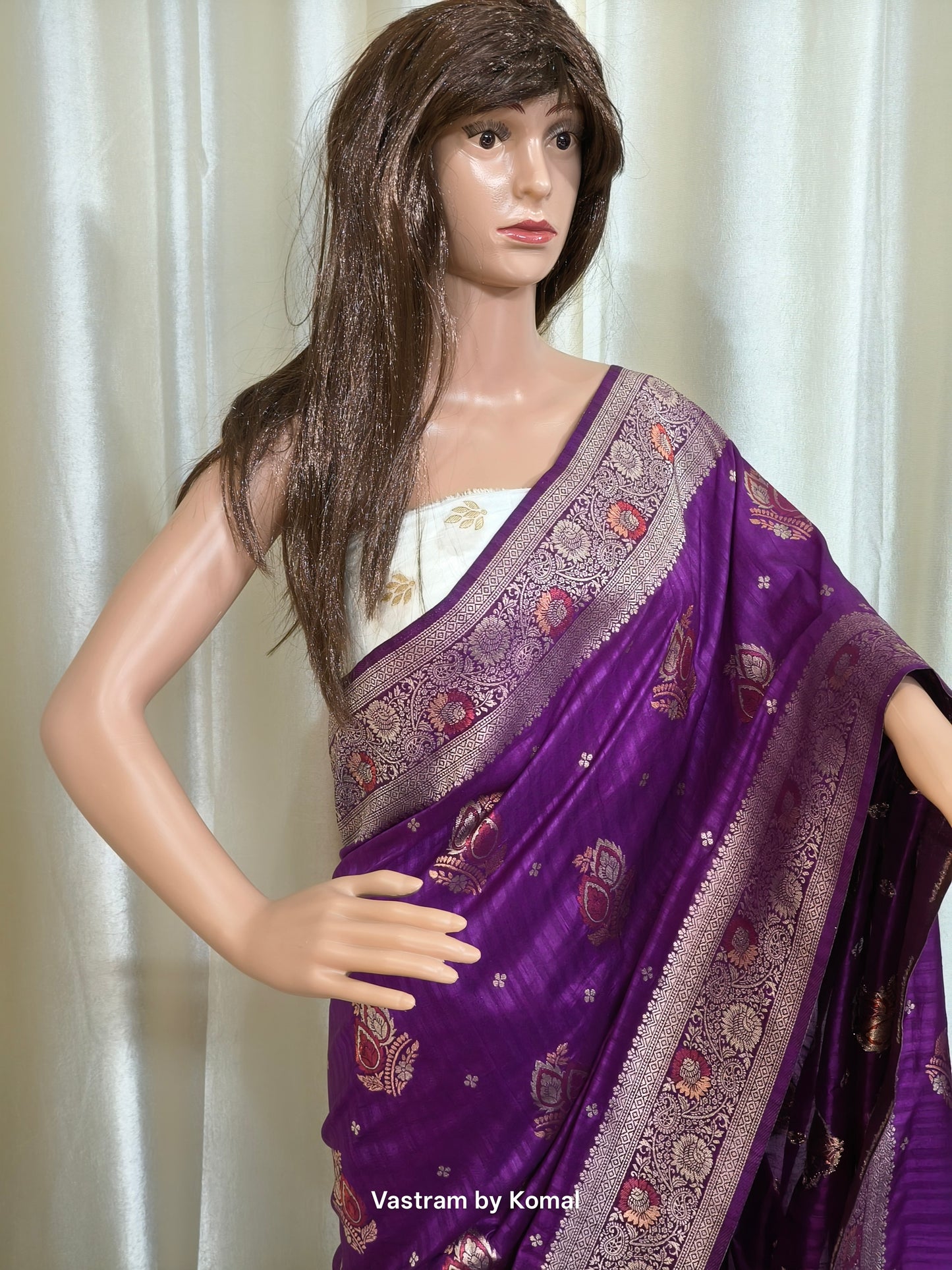 Saree - Banarasi Soft Silk (Purple)