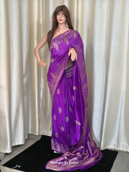Saree - Banarasi Soft Silk (Purple)