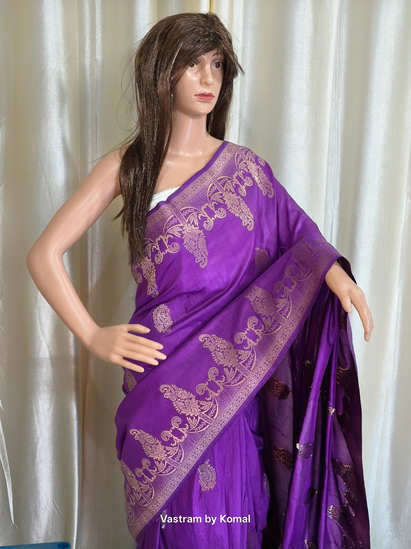 Saree - Banarasi Soft Silk (Purple)