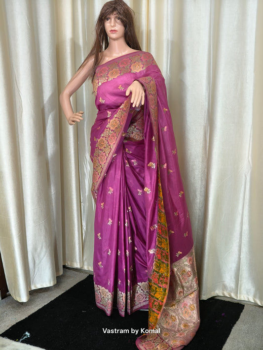 Saree  - Banarasi Soft Silk (Purple)