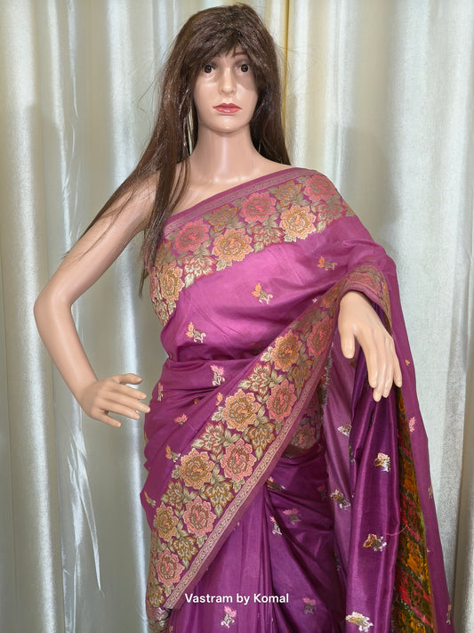 Saree  - Banarasi Soft Silk (Purple)