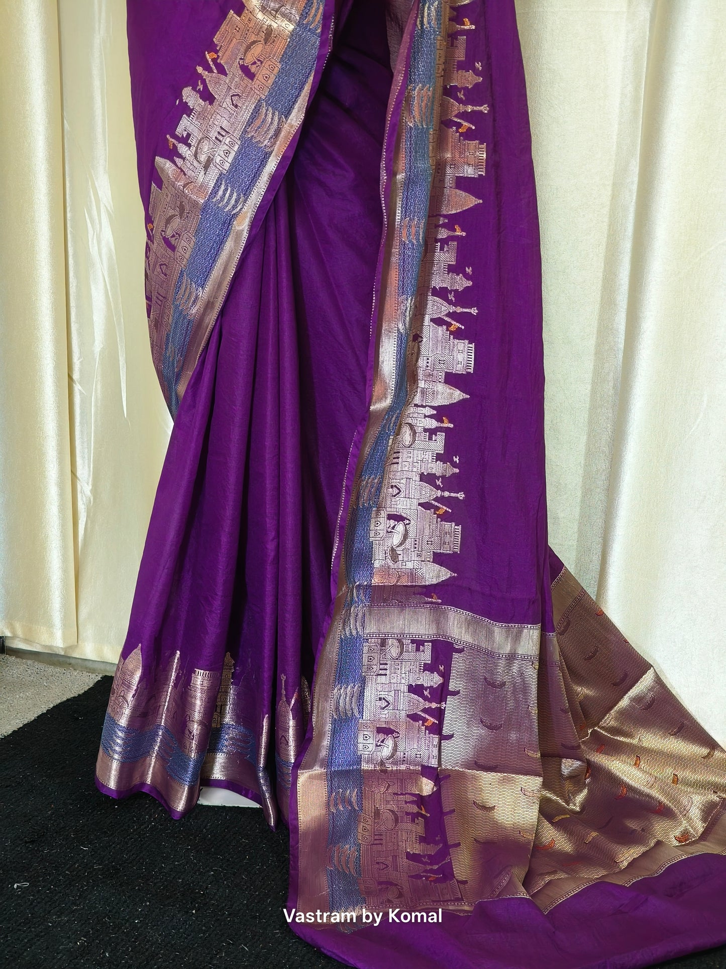 Saree - Banaras Ghat Soft Silk (Purple)
