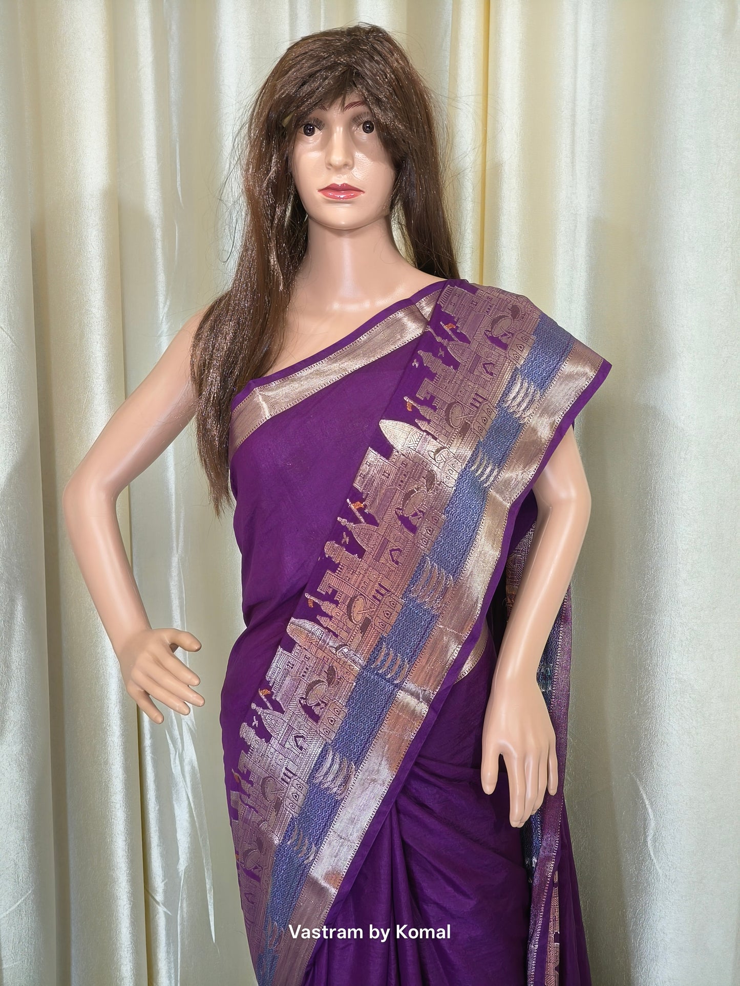 Saree - Banaras Ghat Soft Silk (Purple)