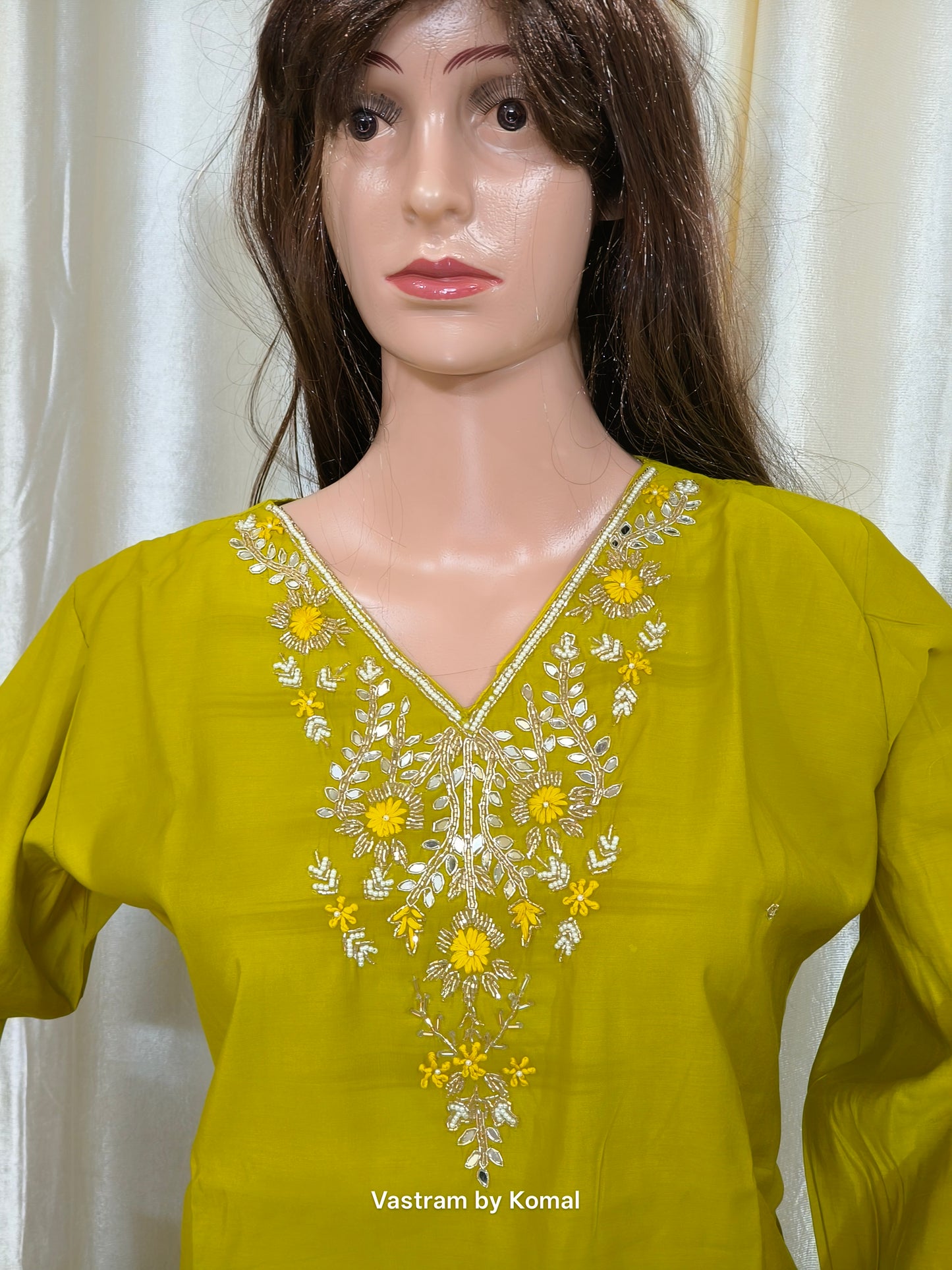 Suit Set - Roman silk, Embroidery work, Digital print dupatta