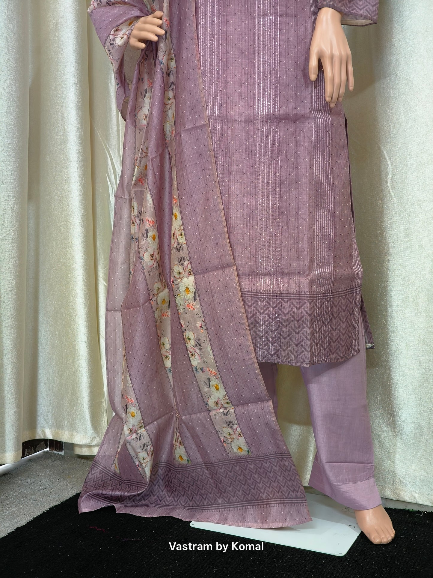 Suit Set - Roman silk, Digital print dupatta