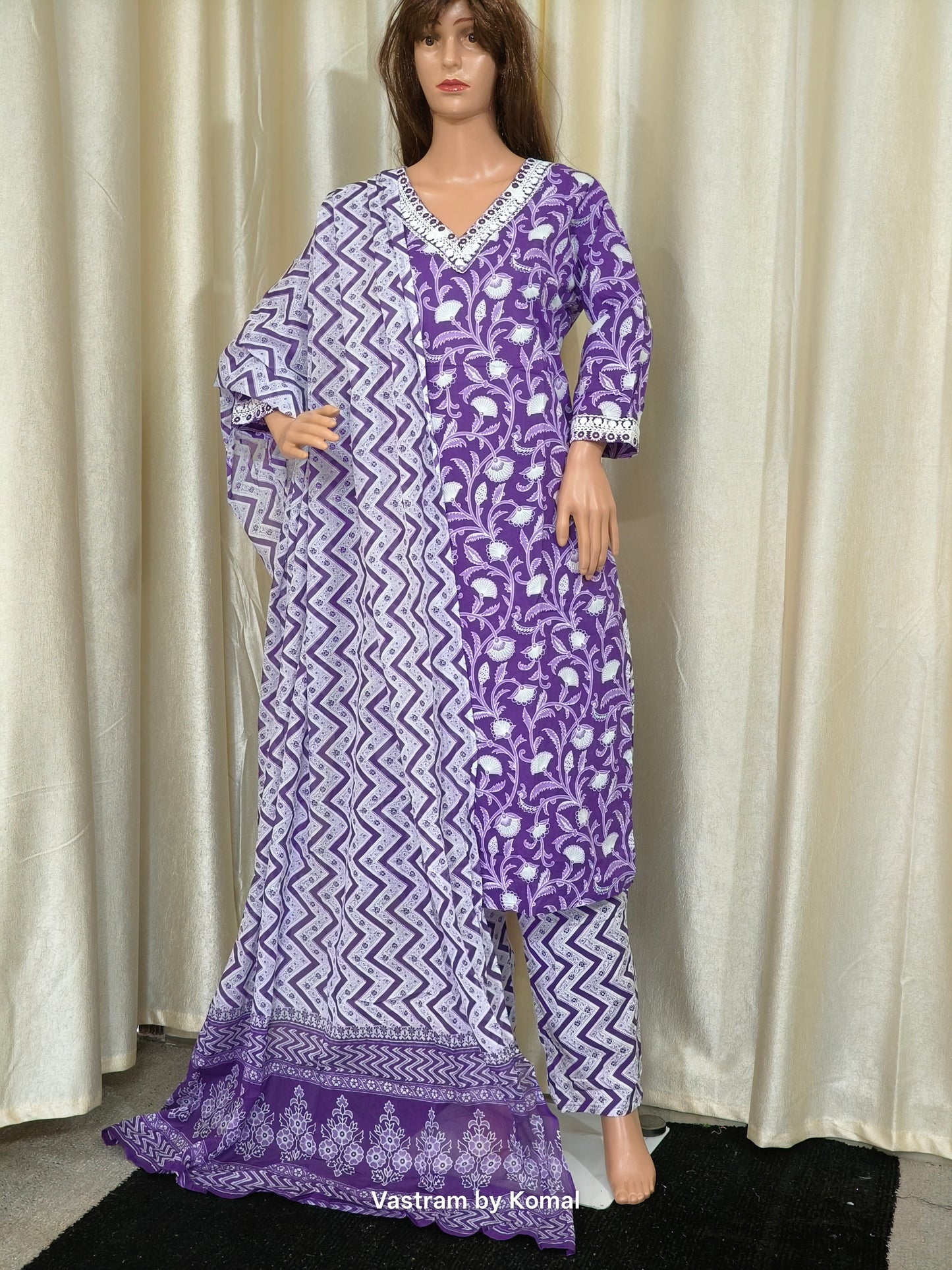 Suit Set - Cotton, Thread & Mirror work