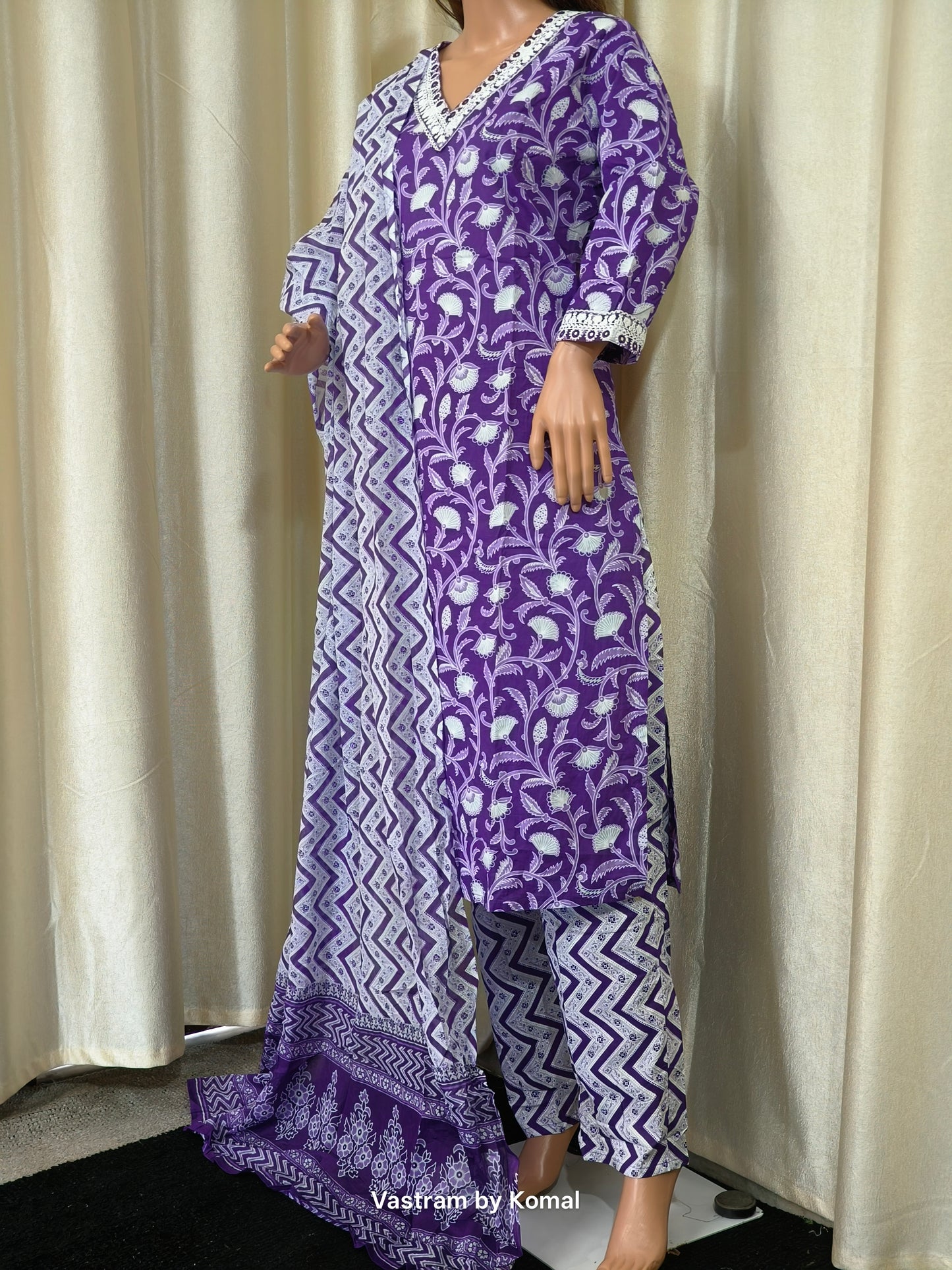 Suit Set - Cotton, Thread & Mirror work