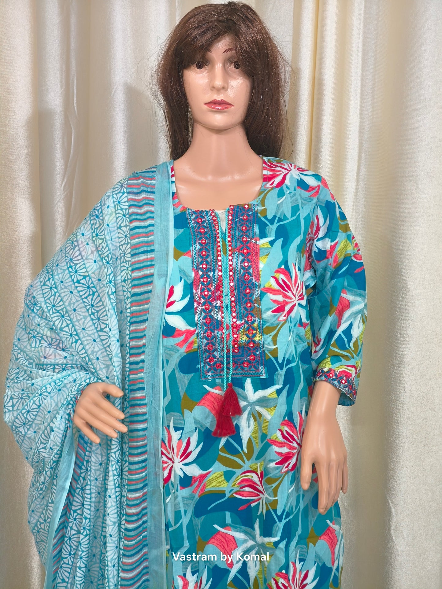 Suit Set - Cotton, Straight fit, Floral print
