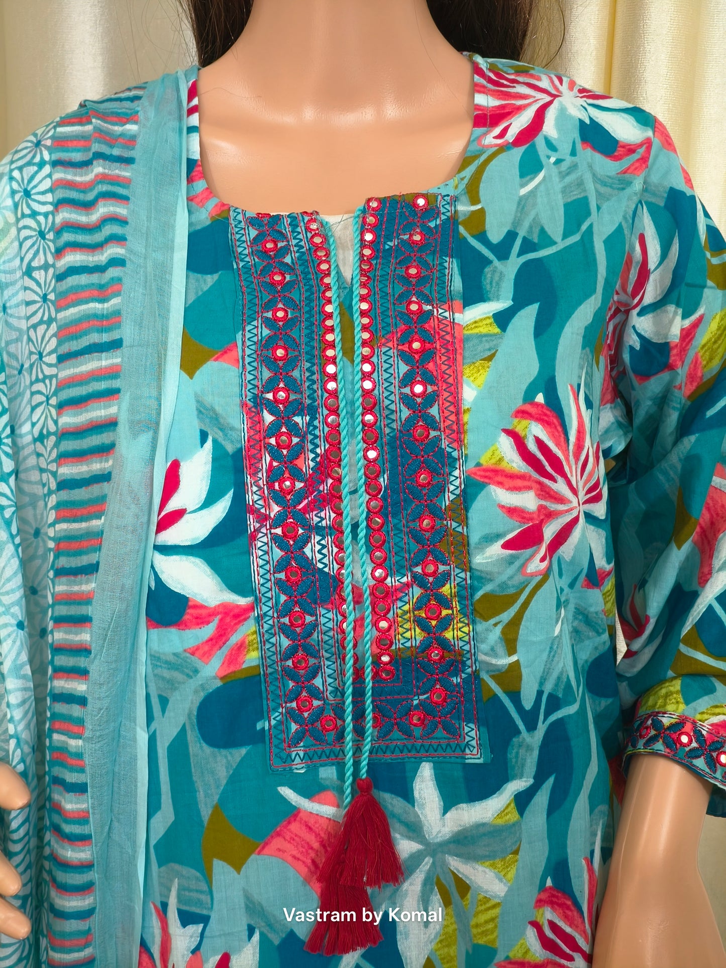 Suit Set - Cotton, Straight fit, Floral print