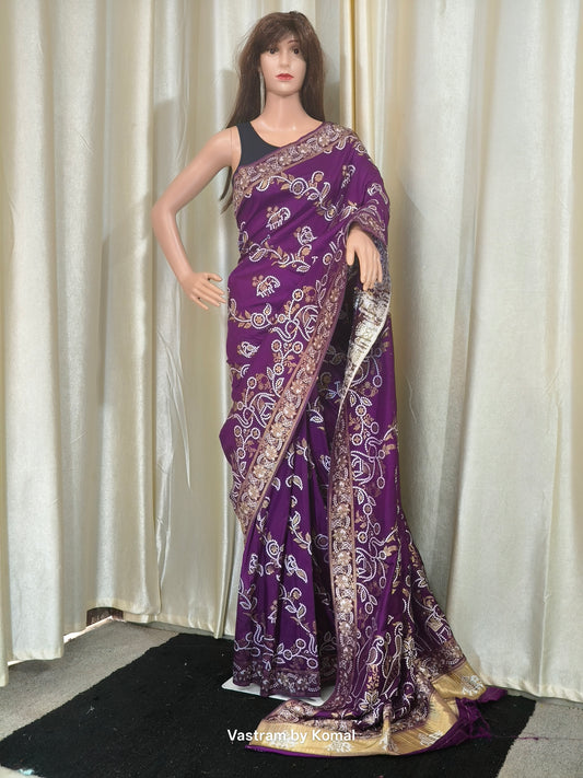 Saree - Dola Silk Purple