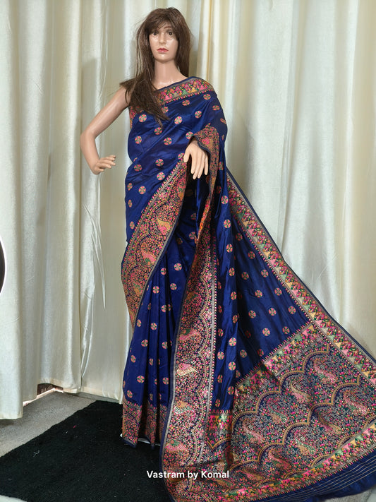 Saree - Pashmina Silk Blue