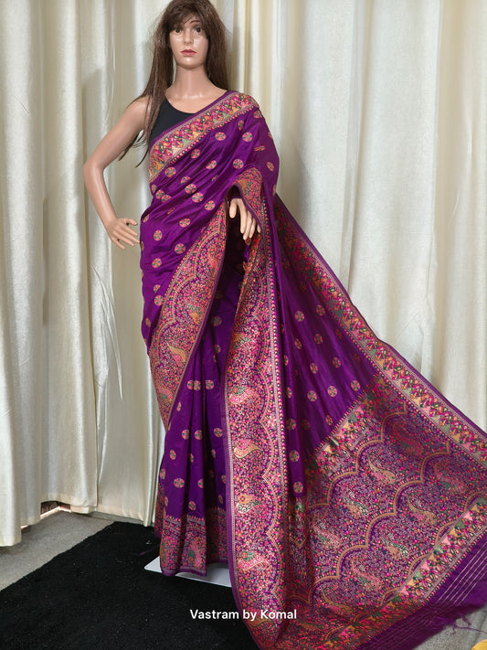 Saree - Pashmina Silk Purple
