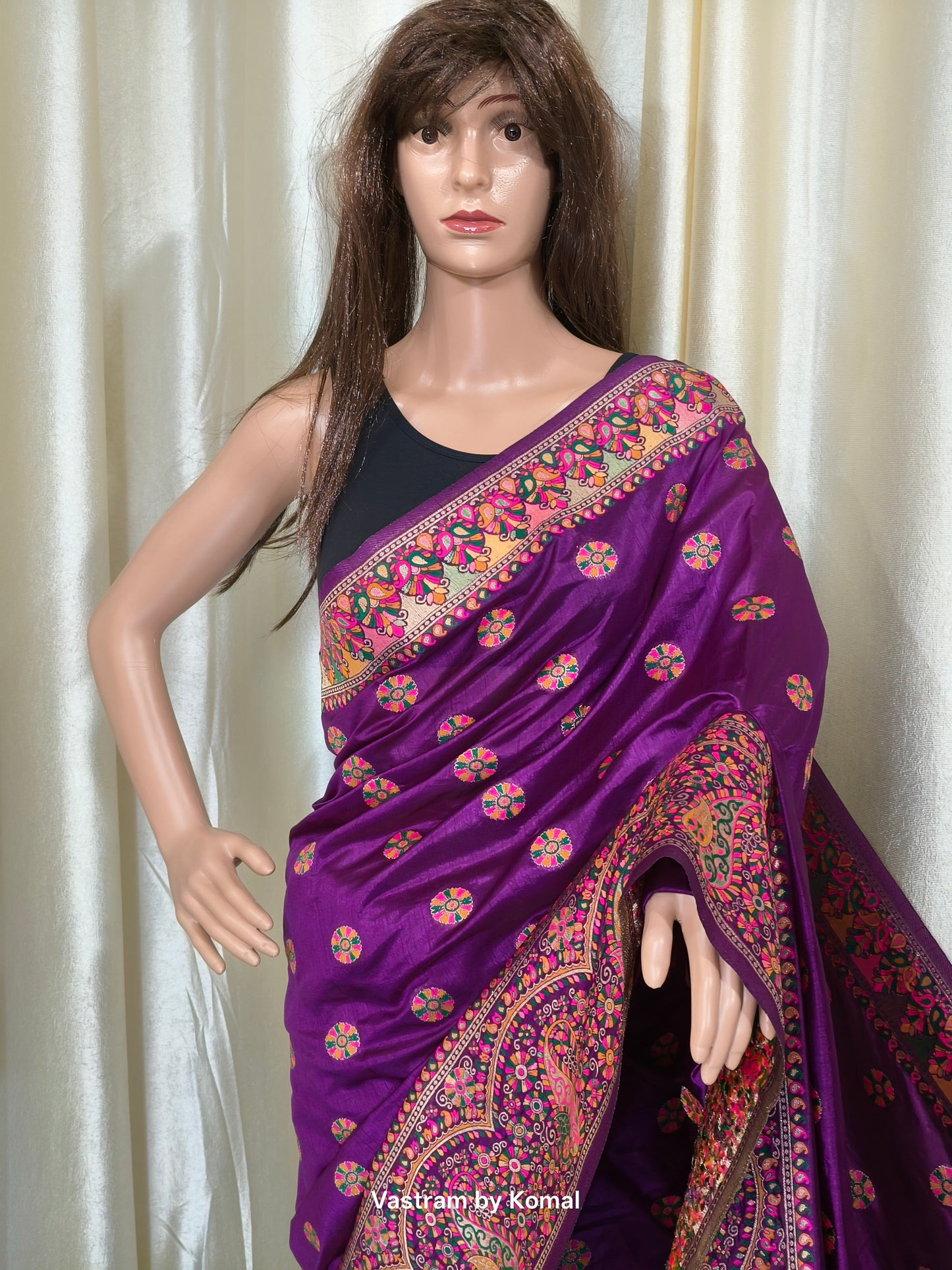 Saree - Pashmina Silk Purple