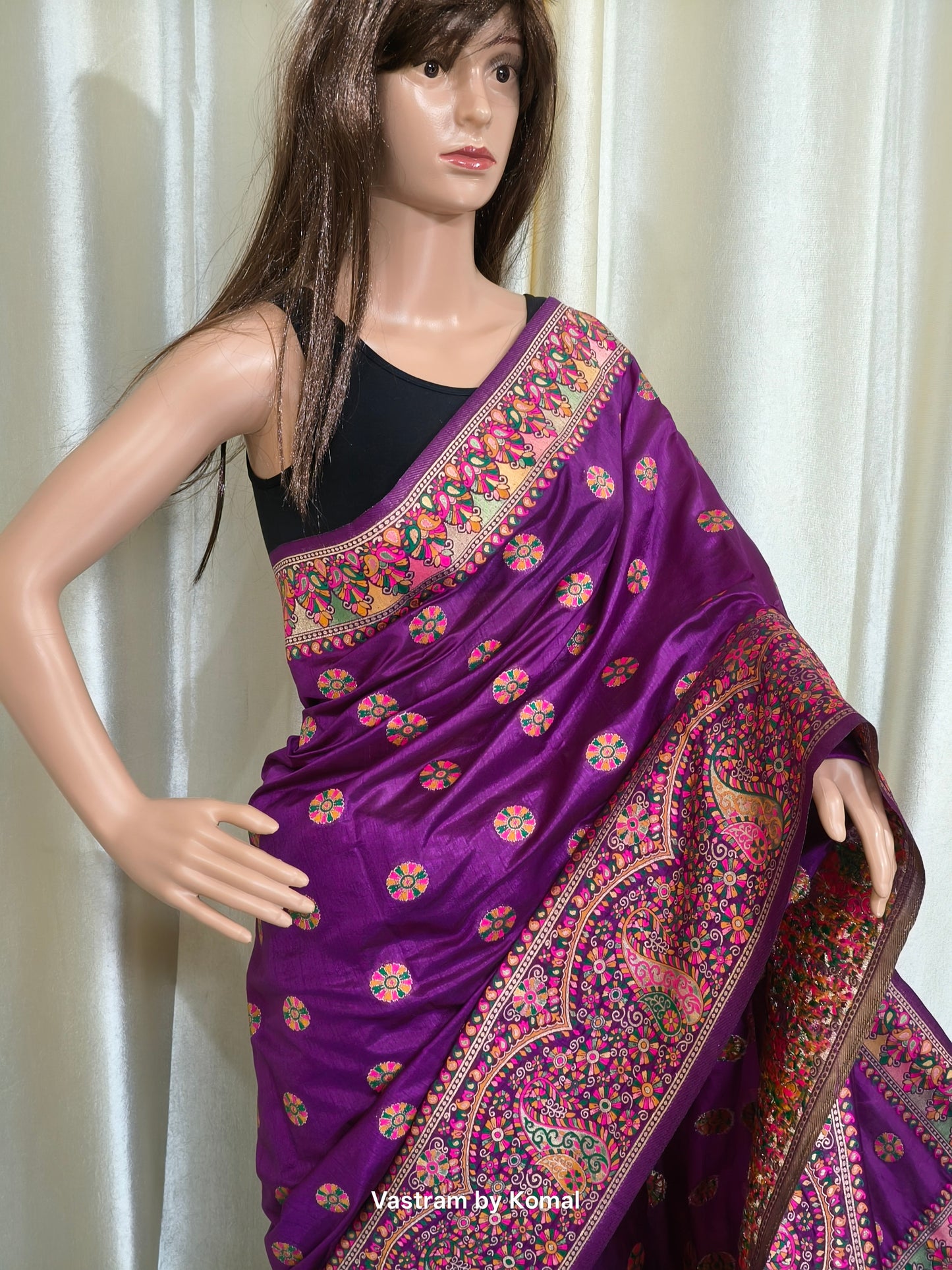 Saree - Pashmina Silk Purple