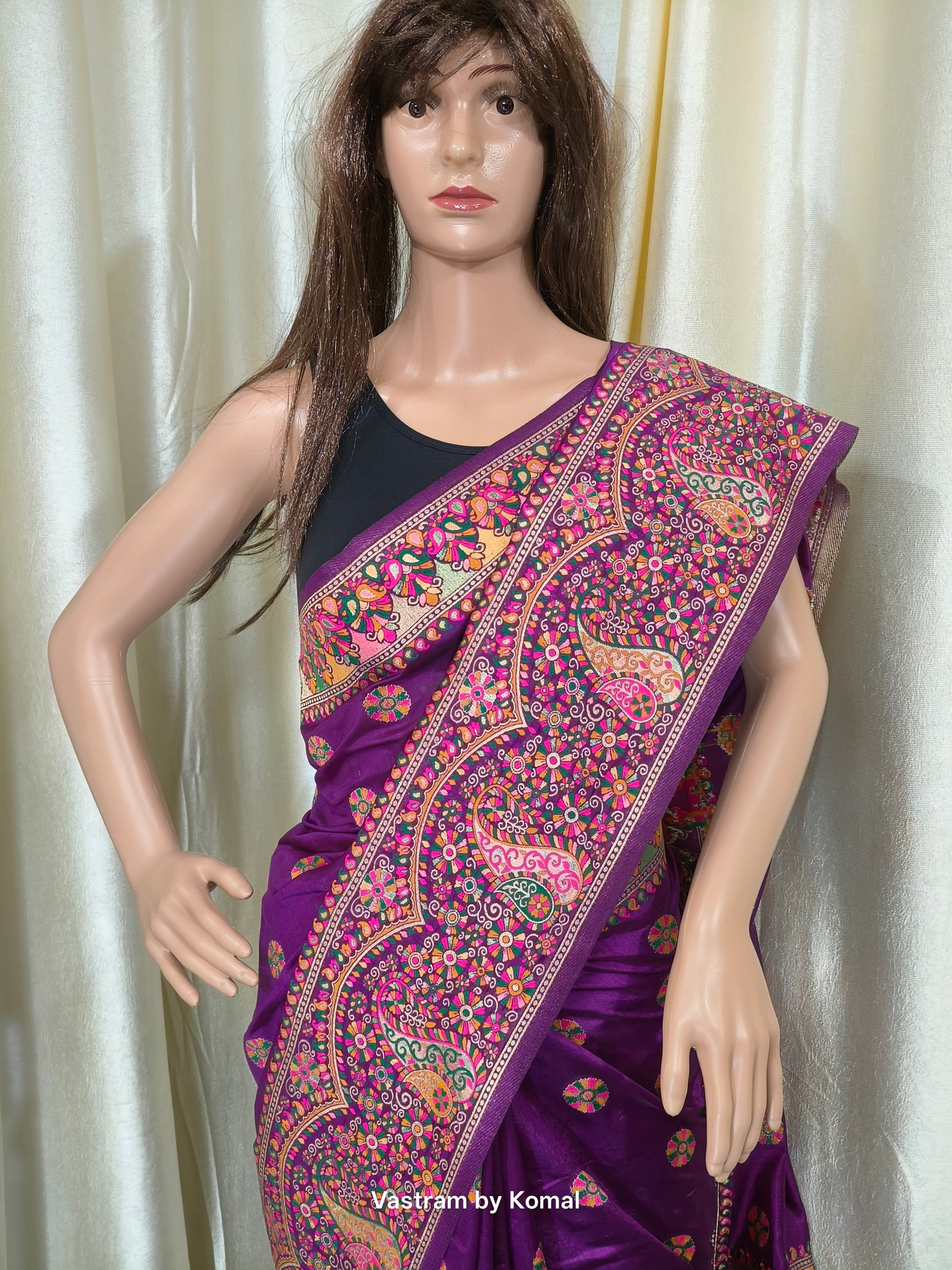 Saree - Pashmina Silk Purple