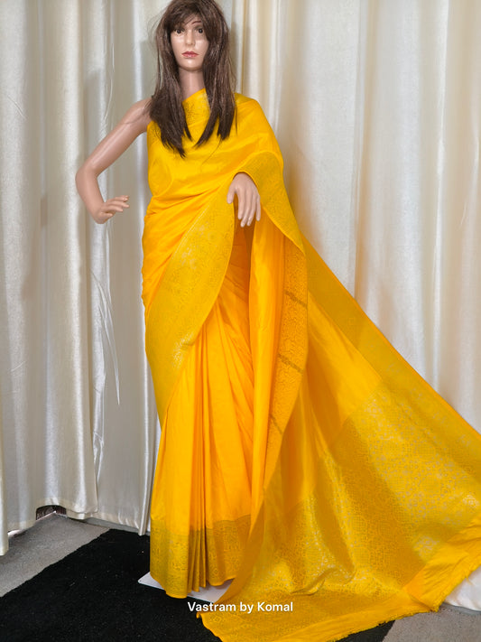 Saree - Zari Soft Silk yellow