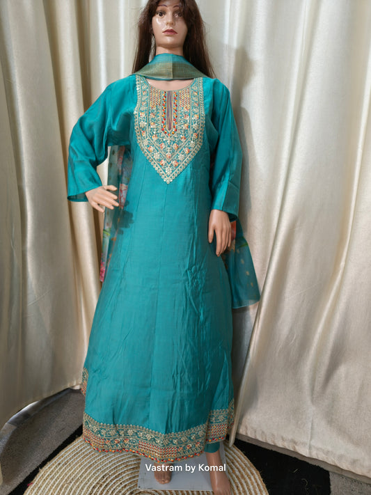 Suit Set - Roman Silk Anarkali kurta set