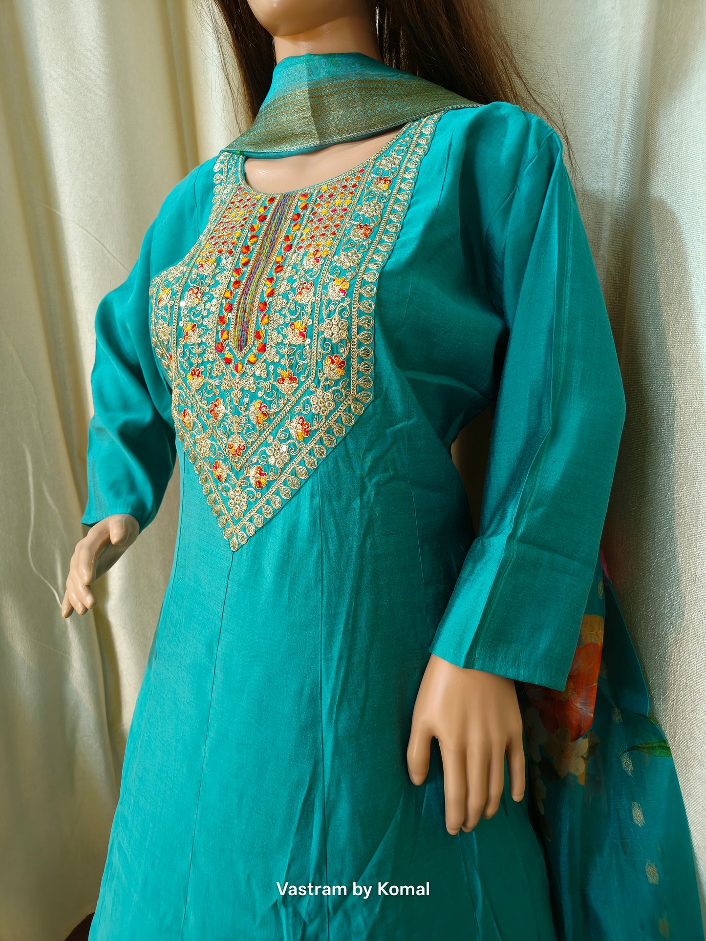 Suit Set - Roman Silk Anarkali kurta set
