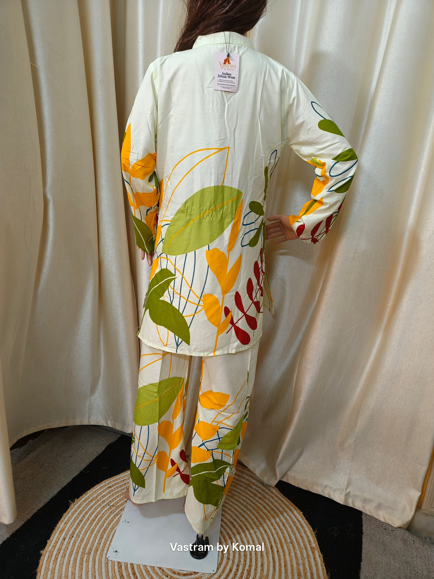 Co-Ord Set - Cotton Flex leafy print
