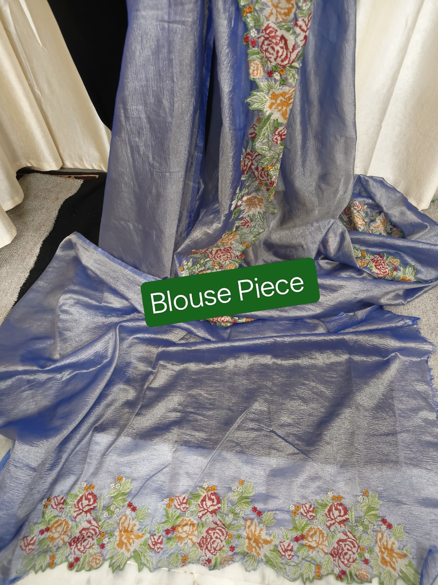 Saree - Semi Organza Tissue Crushed